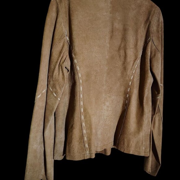 XOXO Leather Jacket, Size Large, Tan - Picture 2 of 2